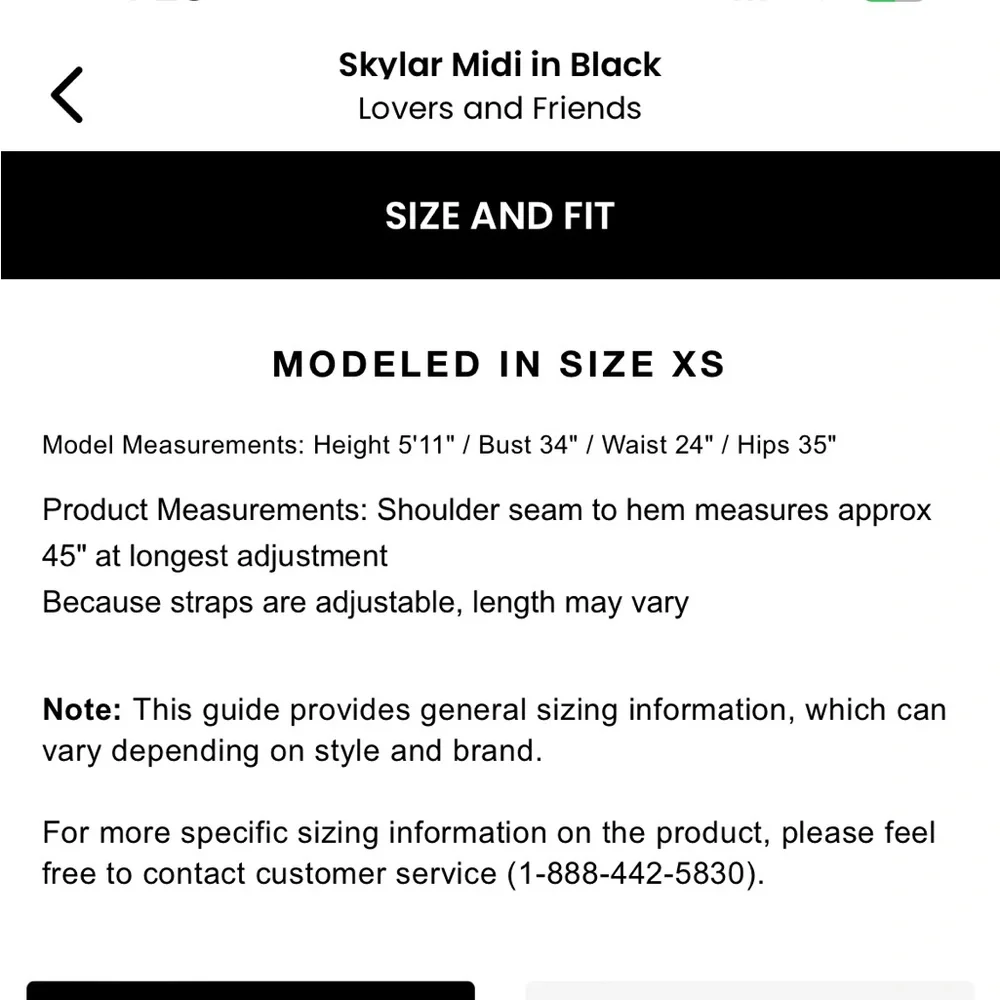 Lovers and Friends Skylar Midi in Black, size XS, Worn Once, Perfect Condition - Picture 7 of 9